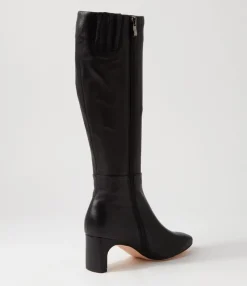 Clearance Midas Shoes Swoon Black Leather Knee High Boots