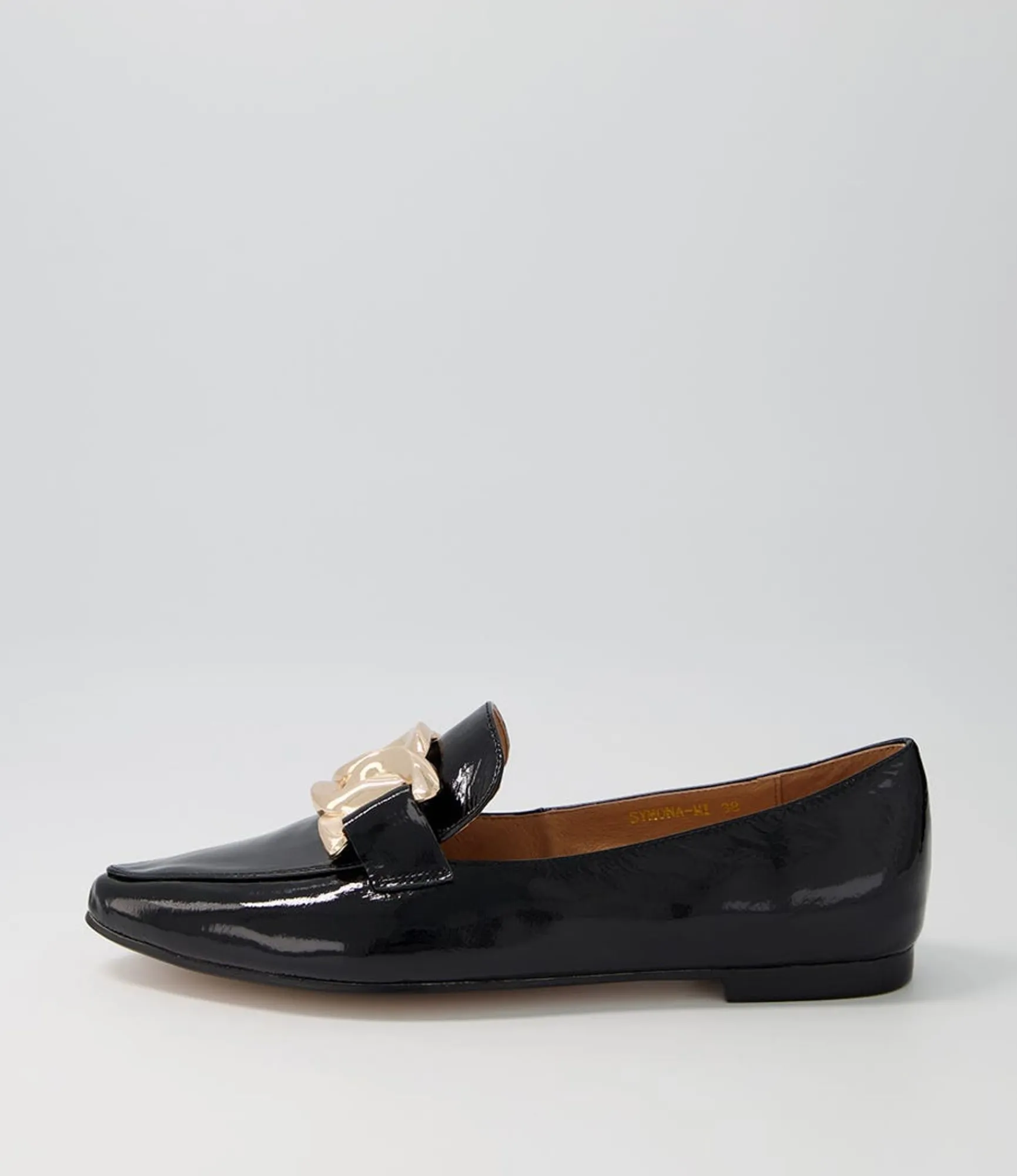 Store Midas Shoes Symona Black Patent Leather Loafers