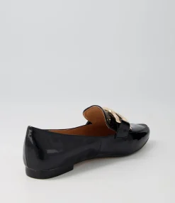 Store Midas Shoes Symona Black Patent Leather Loafers