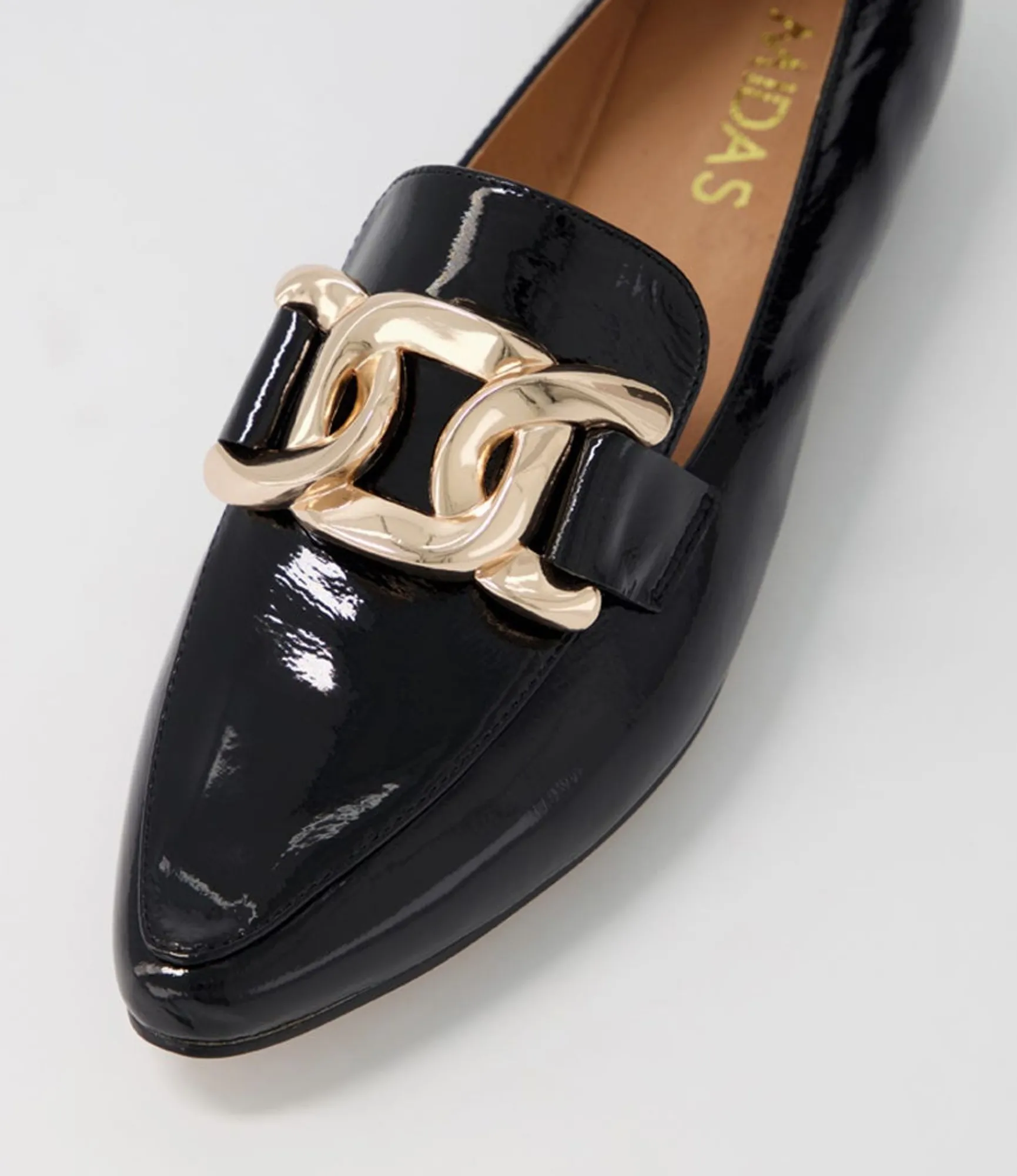 Store Midas Shoes Symona Black Patent Leather Loafers