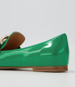 Fashion Midas Shoes Symona Emerald Patent Leather Loafers