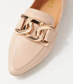 Fashion Midas Shoes Symona Nude Leather Loafers