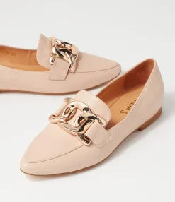 Fashion Midas Shoes Symona Nude Leather Loafers