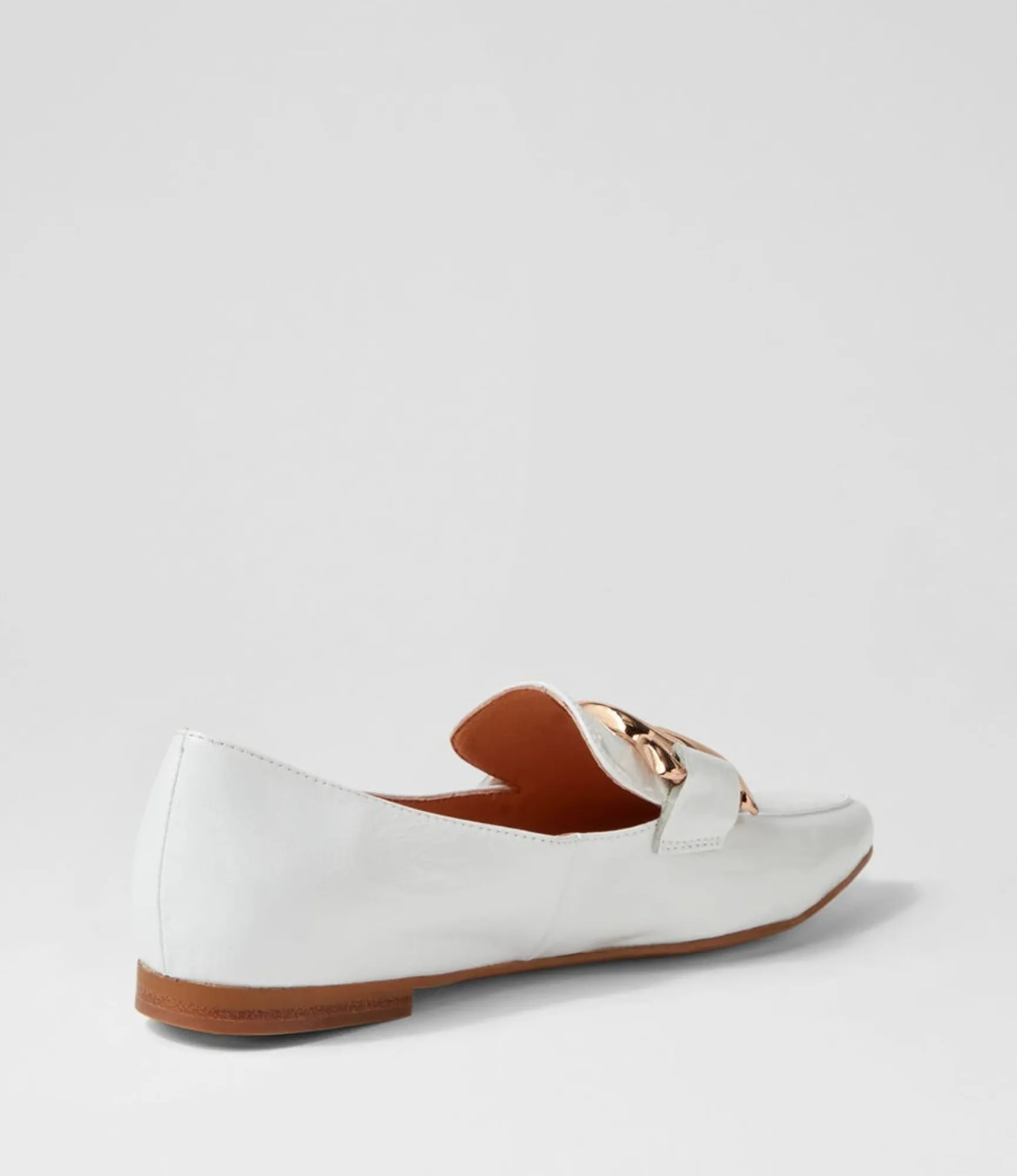 Outlet Midas Shoes Symona White Patent Leather Loafers