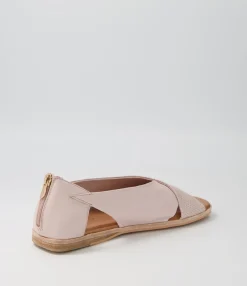 Best Sale Midas Shoes Tati Dusty Pink Print Leather Slides