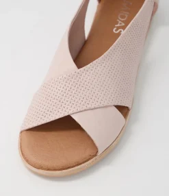 Best Sale Midas Shoes Tati Dusty Pink Print Leather Slides