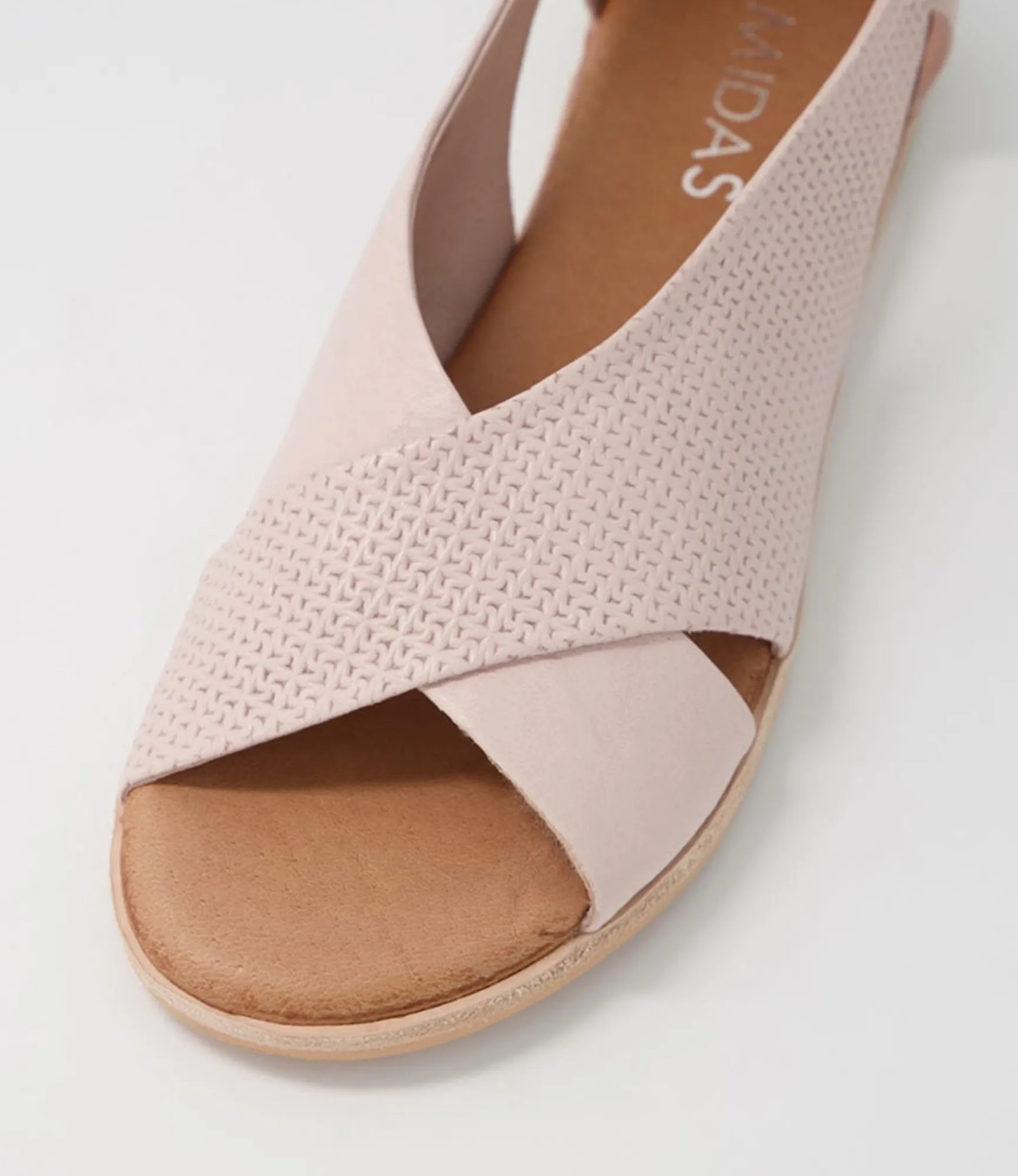 Best Sale Midas Shoes Tati Dusty Pink Print Leather Slides