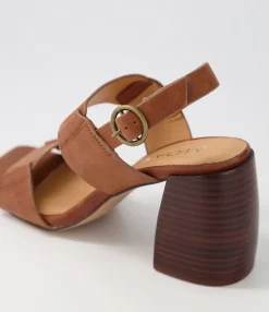 Fashion Midas Shoes Tayde Chestnut Choc Leather Sandals