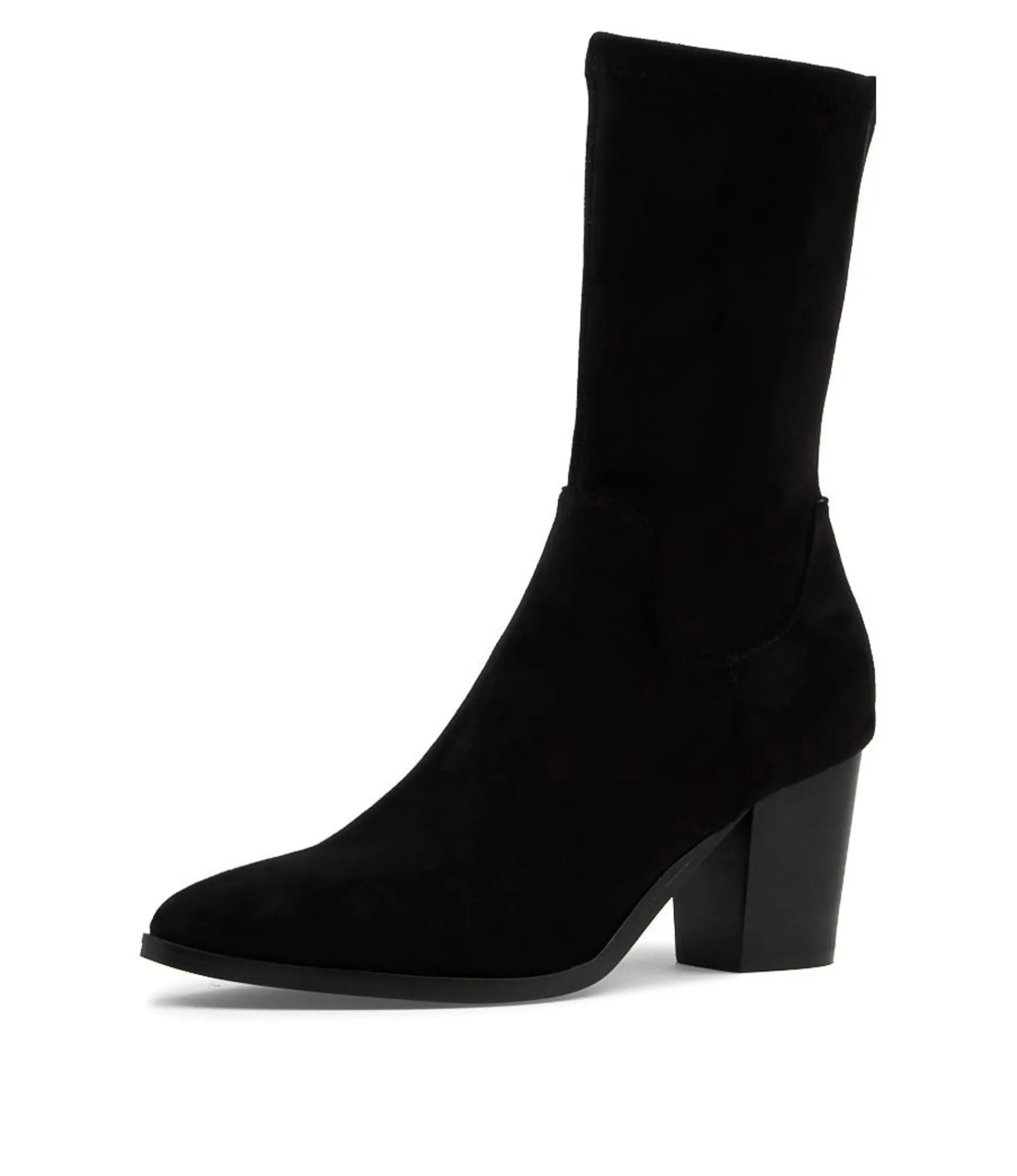 Cheap Midas Shoes Tayden Black Microsuede Calf Boots