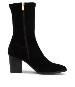 Cheap Midas Shoes Tayden Black Microsuede Calf Boots