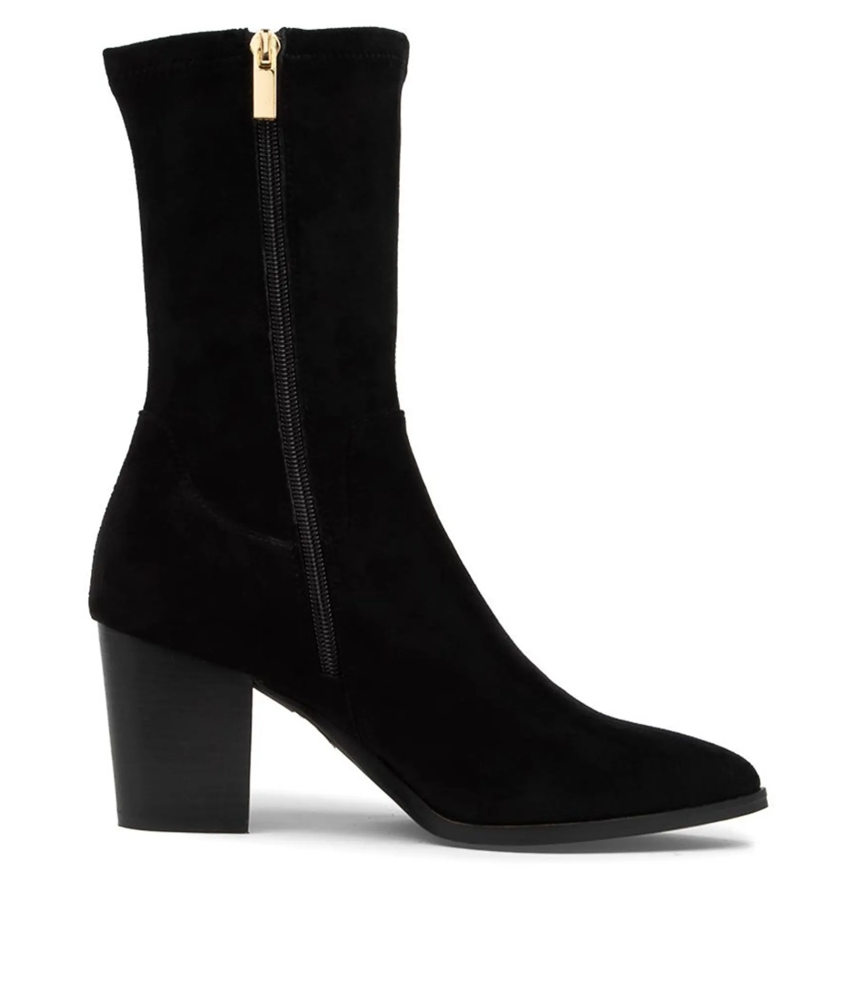 Cheap Midas Shoes Tayden Black Microsuede Calf Boots