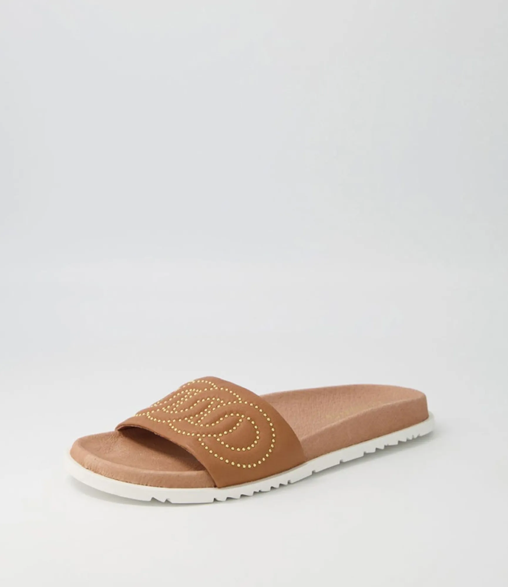 Discount Midas Shoes Tellme Dark Tan Leather Slides