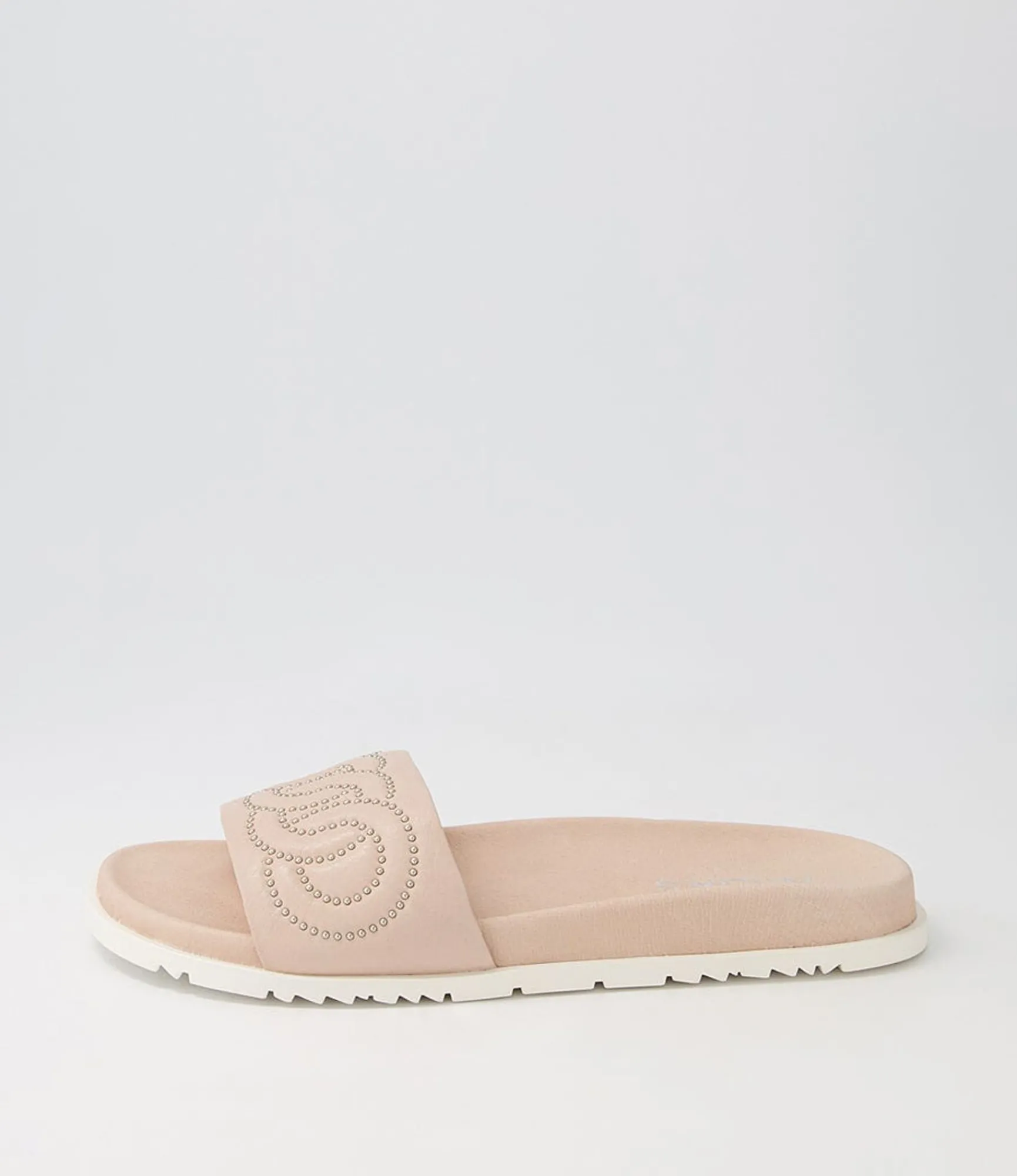 Outlet Midas Shoes Tellme Nude Leather Slides