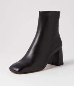 New Midas Shoes Telms Black Leather Ankle Boots