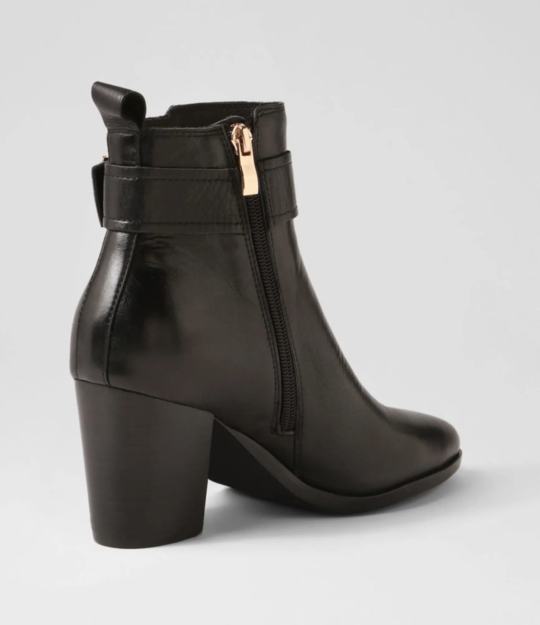 Fashion Midas Shoes Tenae Black Leather Ankle Boots