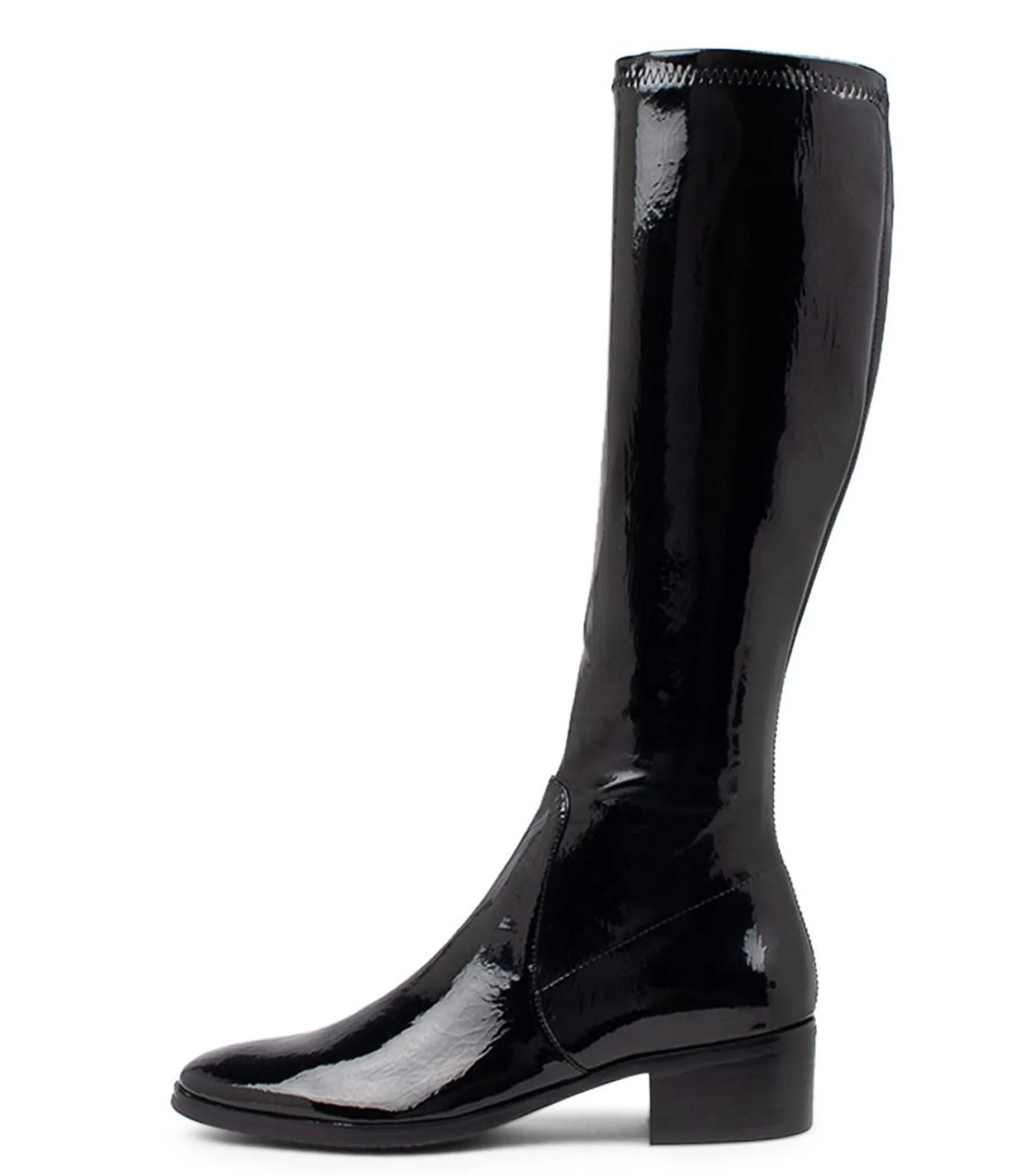 Discount Midas Shoes Tenley Black Stretch Patent Pu Knee High Boots