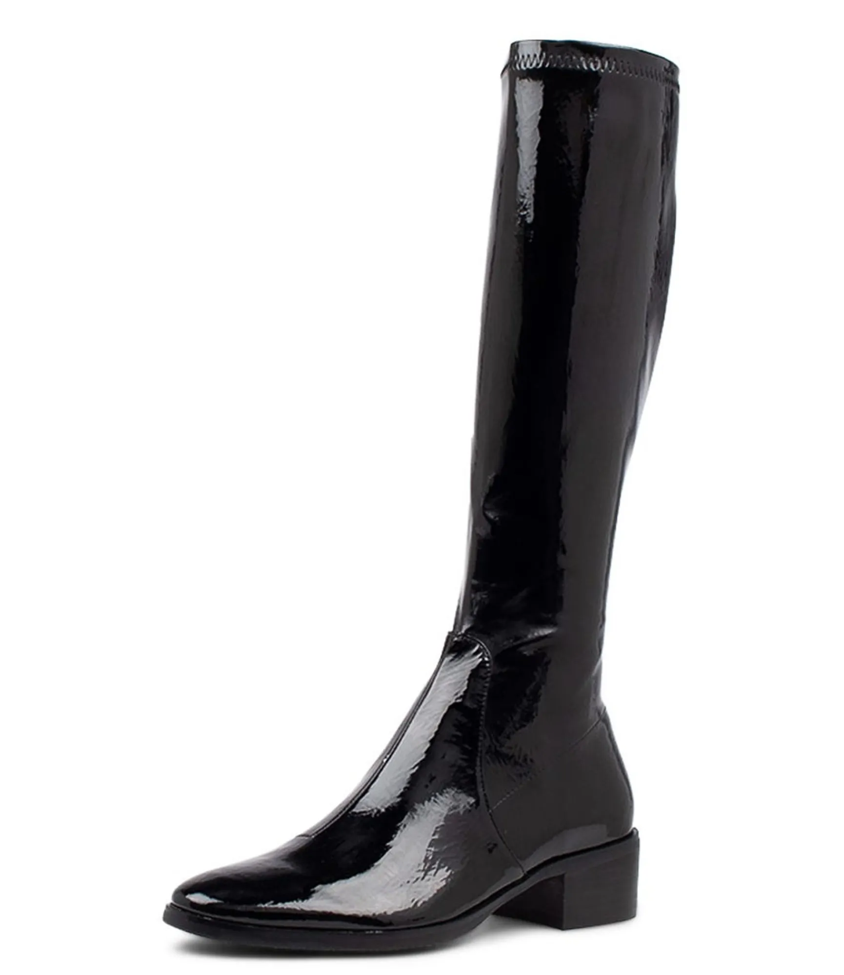 Discount Midas Shoes Tenley Black Stretch Patent Pu Knee High Boots