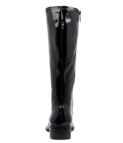 Discount Midas Shoes Tenley Black Stretch Patent Pu Knee High Boots