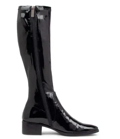 Discount Midas Shoes Tenley Black Stretch Patent Pu Knee High Boots