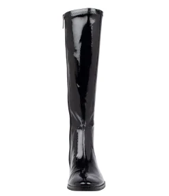 Discount Midas Shoes Tenley Black Stretch Patent Pu Knee High Boots
