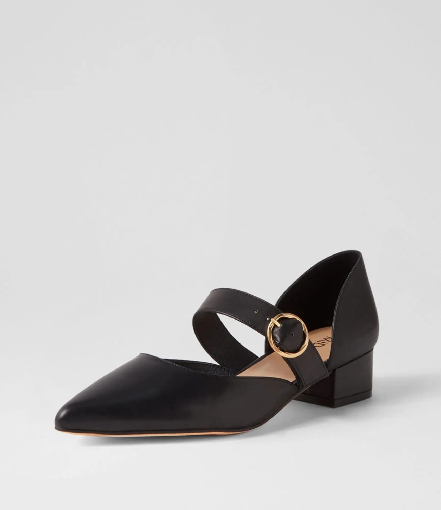 Cheap Midas Shoes Thedee Black Leather Mary Jane Heels
