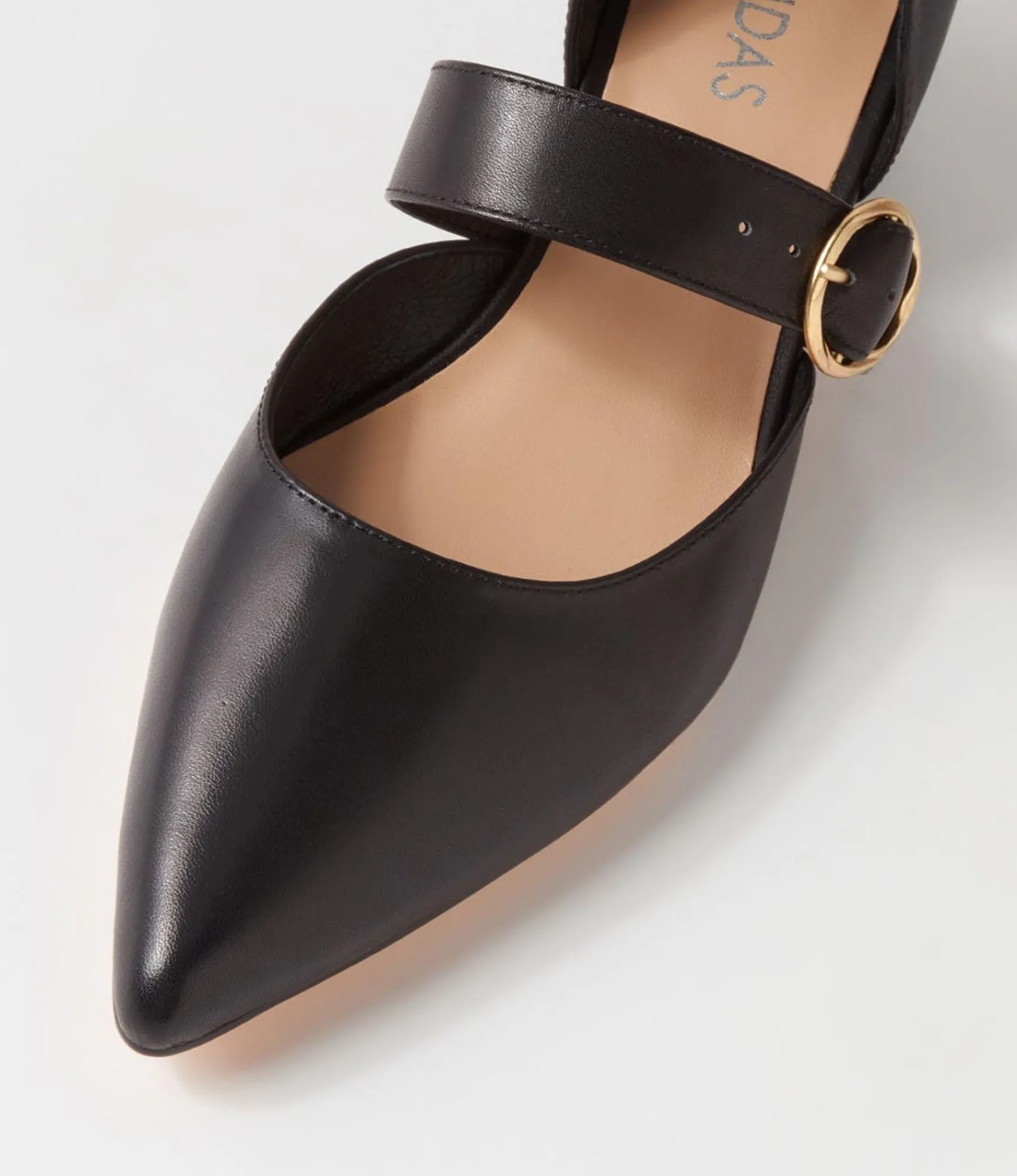 Cheap Midas Shoes Thedee Black Leather Mary Jane Heels