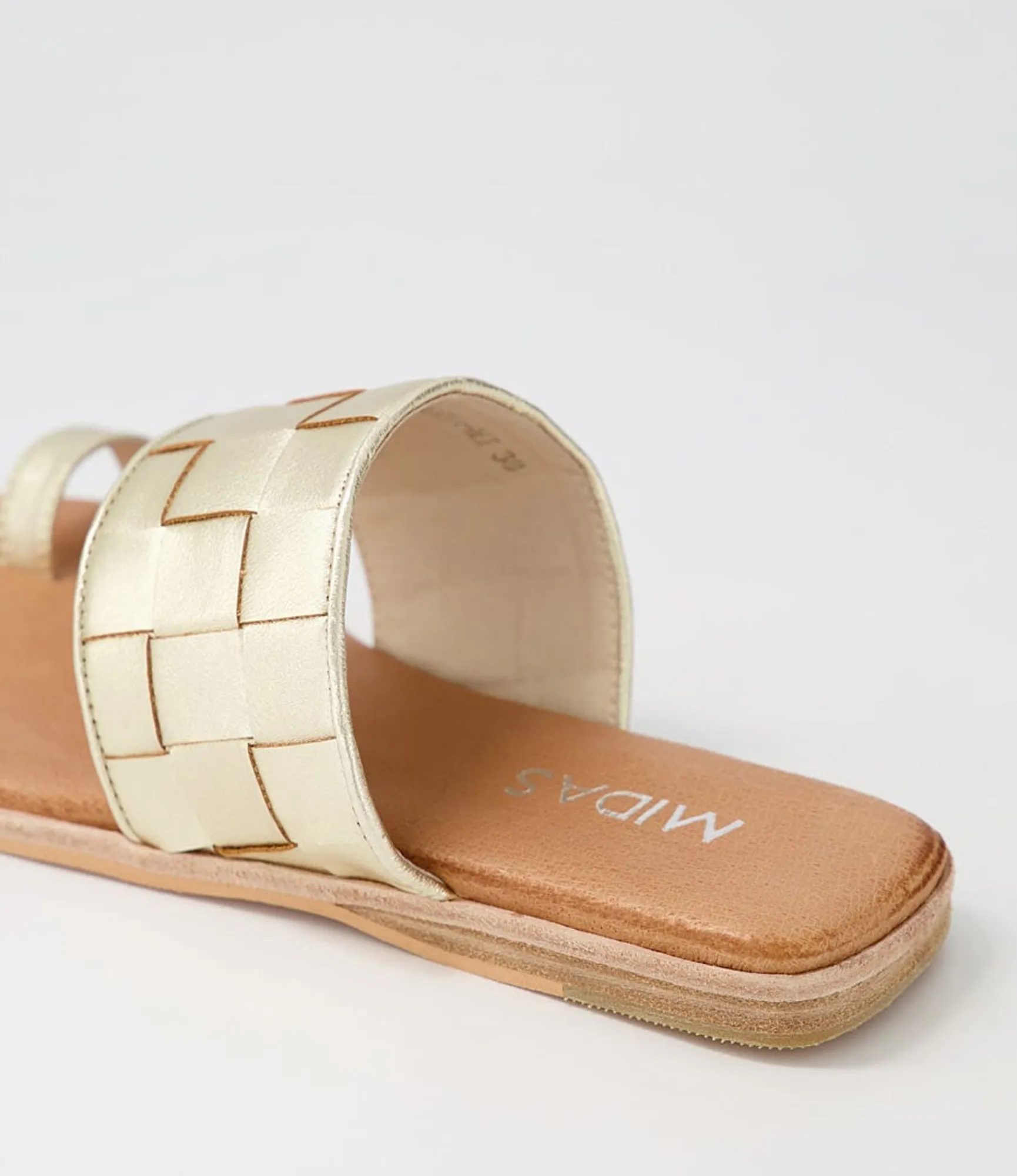 Hot Midas Shoes Tianna Pale Gold Leather Slides