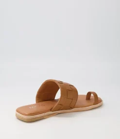 Sale Midas Shoes Tianna Tan Leather Slides