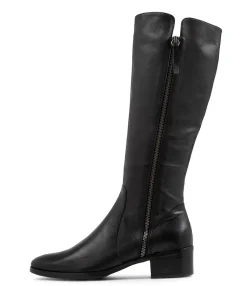 Best Midas Shoes Tieny Black Leather Knee High Boots