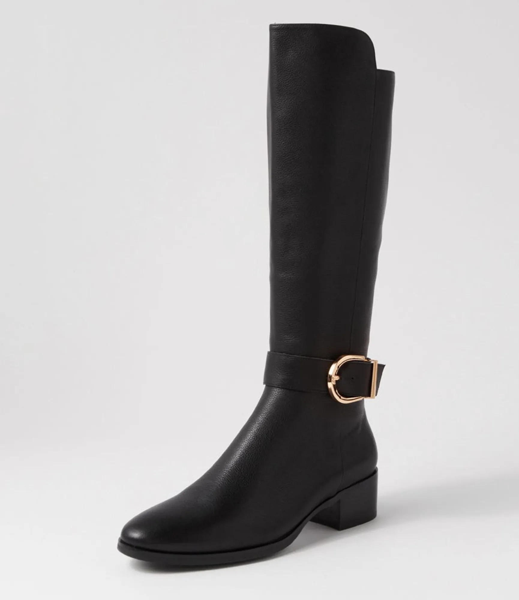 Hot Midas Shoes Tish Black Leather Knee High Boots