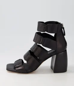 Cheap Midas Shoes Tobie Black Leather Sandals