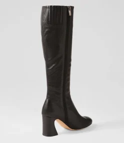 Best Sale Midas Shoes Tolene Black Leather Knee High Boots