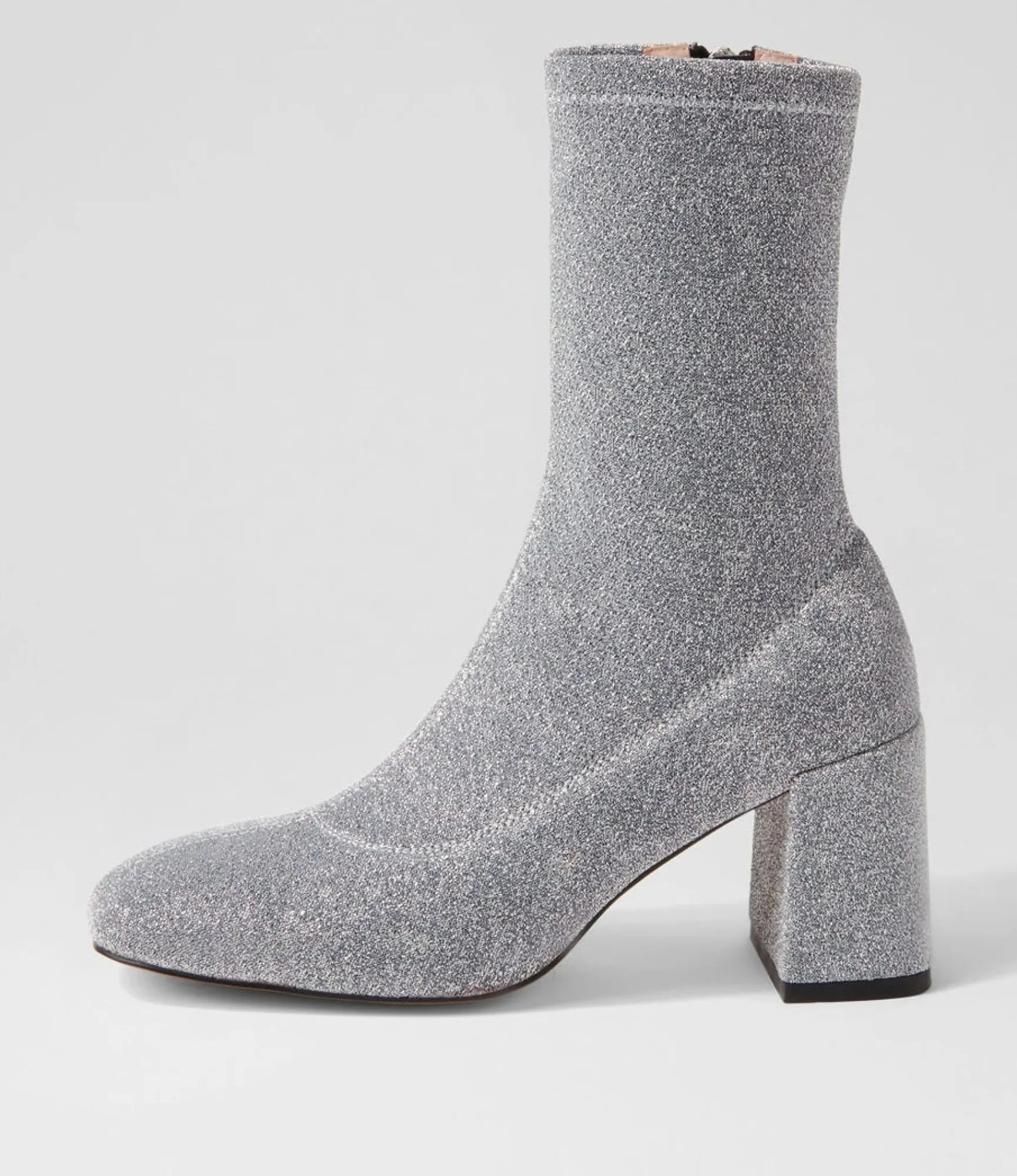 Cheap Midas Shoes Trusted Silver Glitter Stretch Fabric Ankle Boots