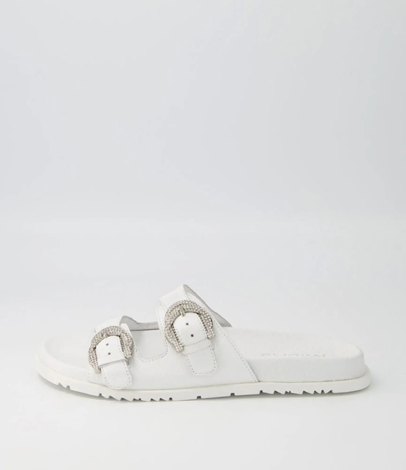 Online Midas Shoes Tullies White Leather Slides