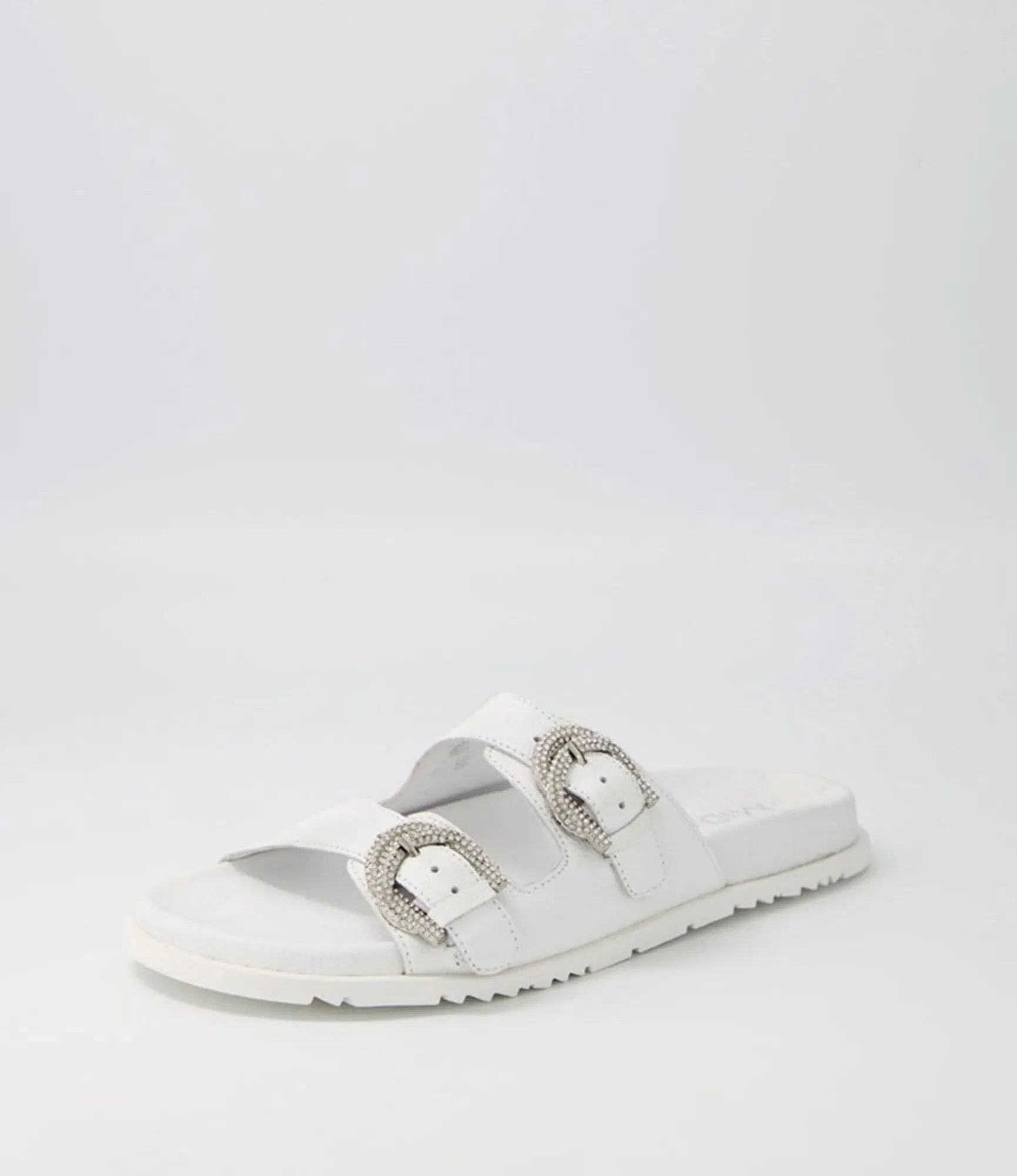 Online Midas Shoes Tullies White Leather Slides