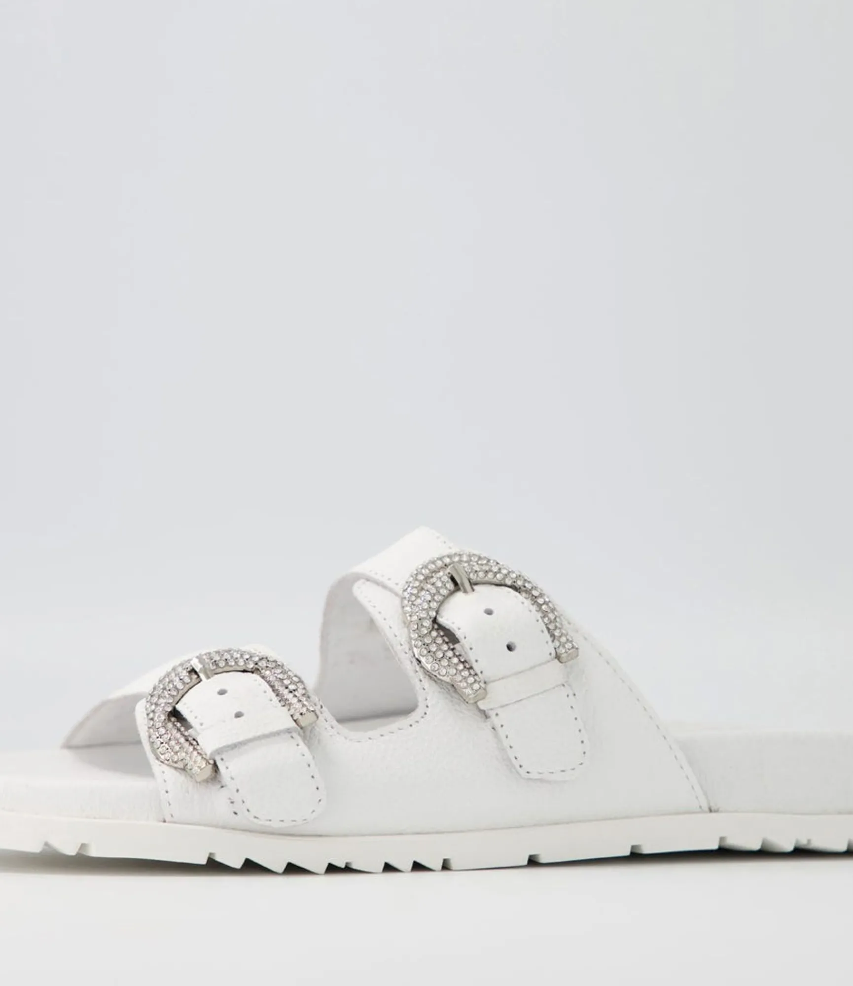 Online Midas Shoes Tullies White Leather Slides