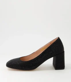 Hot Midas Shoes Twinkles Black Jewels Heels