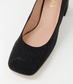 Hot Midas Shoes Twinkles Black Jewels Heels