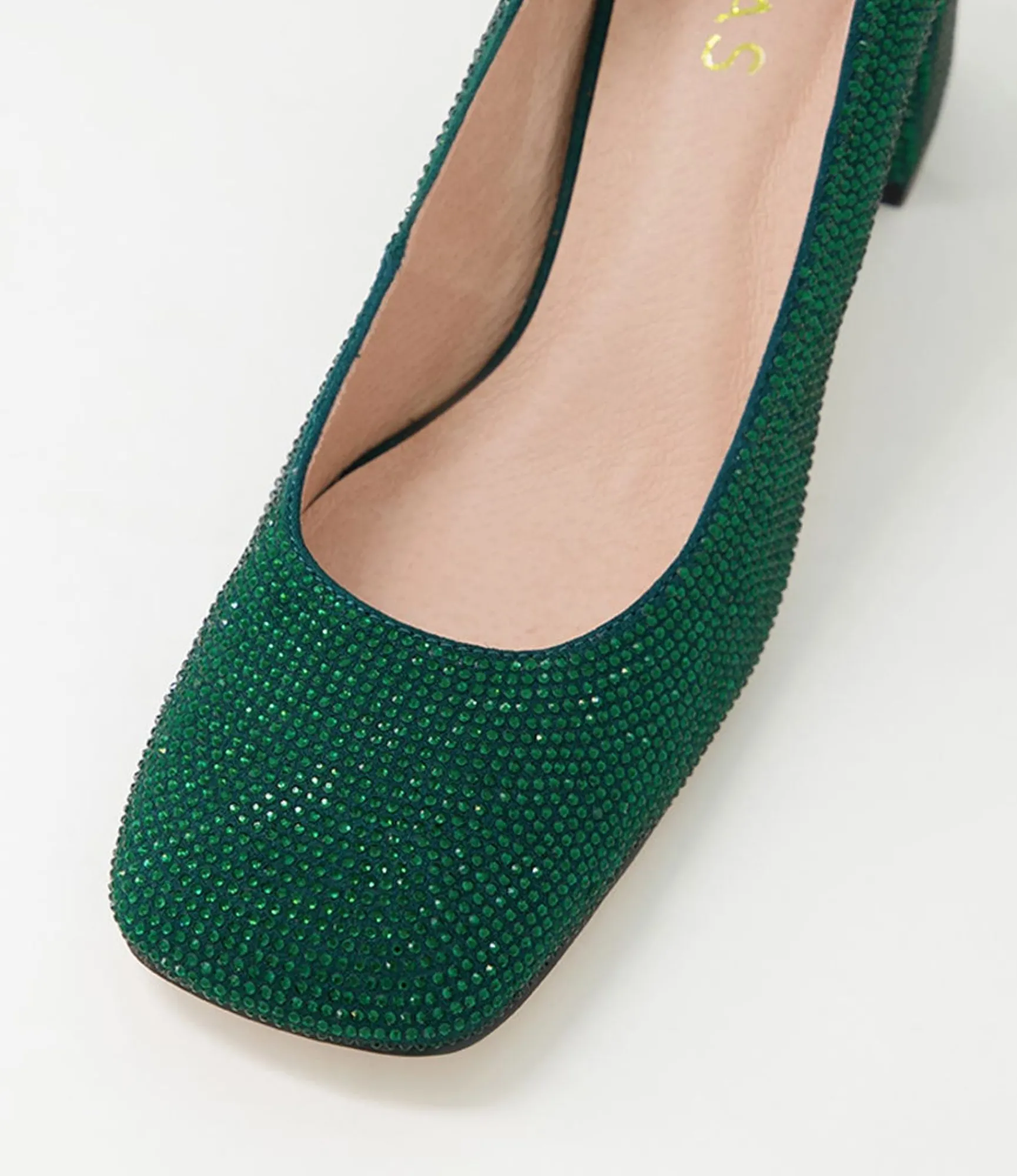 Outlet Midas Shoes Twinkles Emerald Jewels Heels