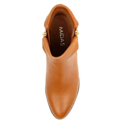 New Midas Shoes Twinzip Dk Tan Leather