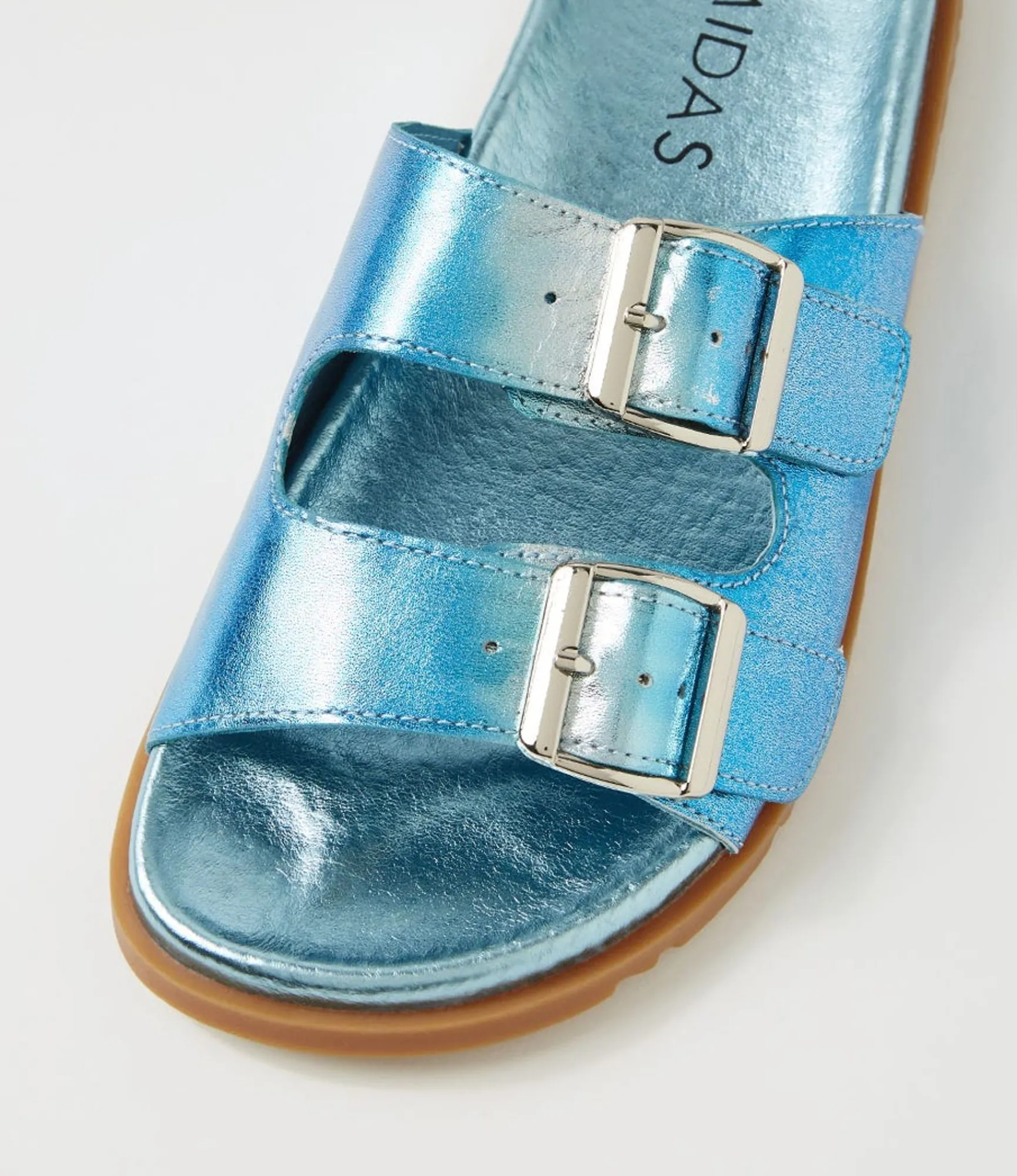 Sale Midas Shoes Tymes Blue Mix Leather Slides