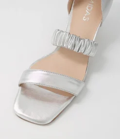 Cheap Midas Shoes Ubet Silver Leather Sandals