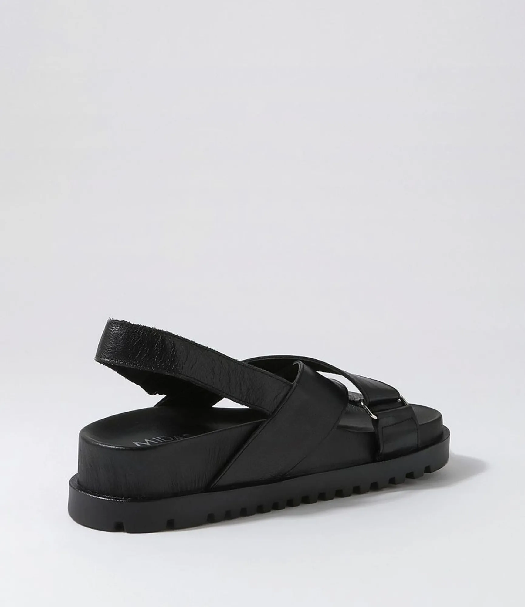 Online Midas Shoes Umar Black Leather Sandals