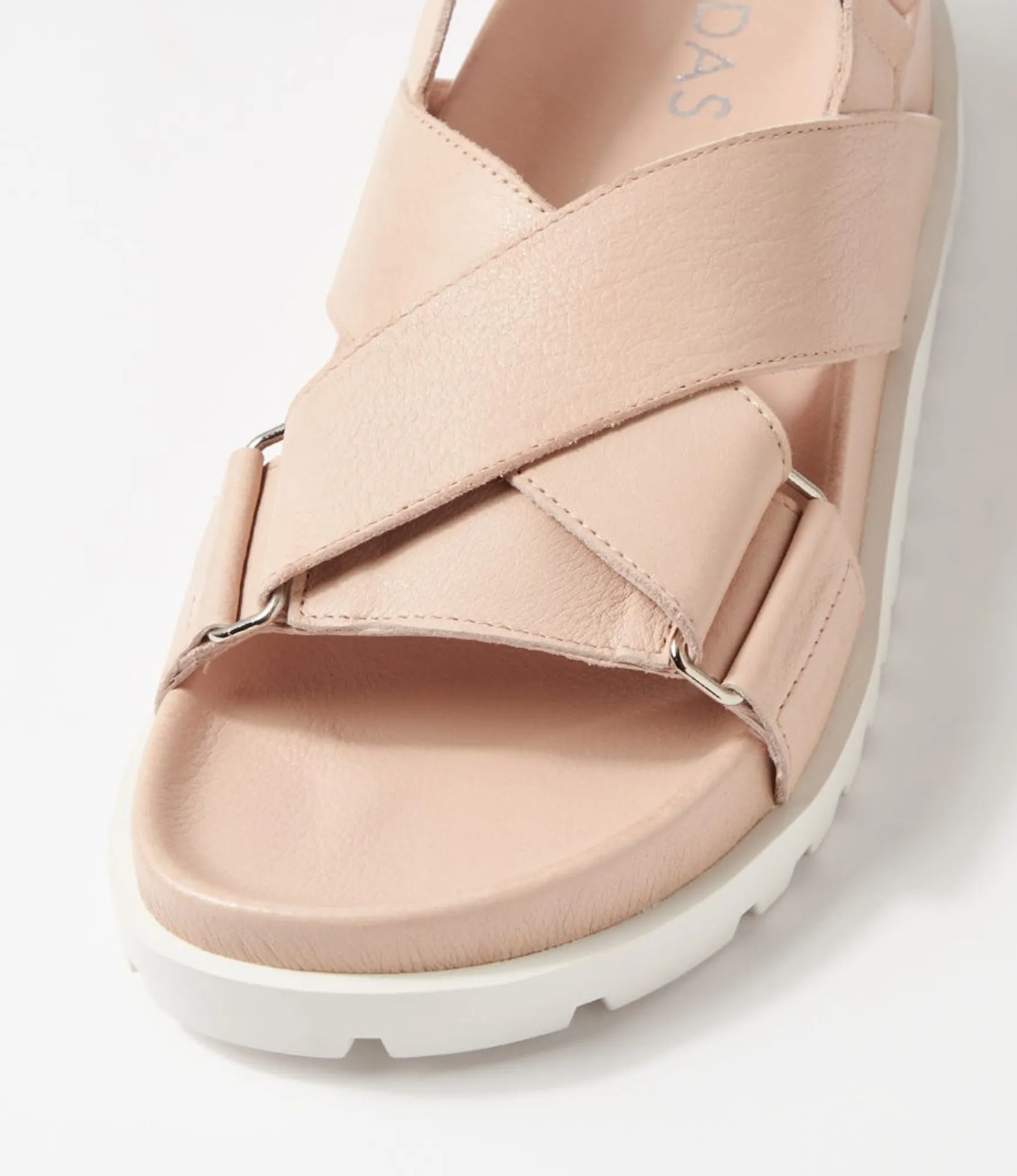 Hot Midas Shoes Umar Nude White Leather Sandals