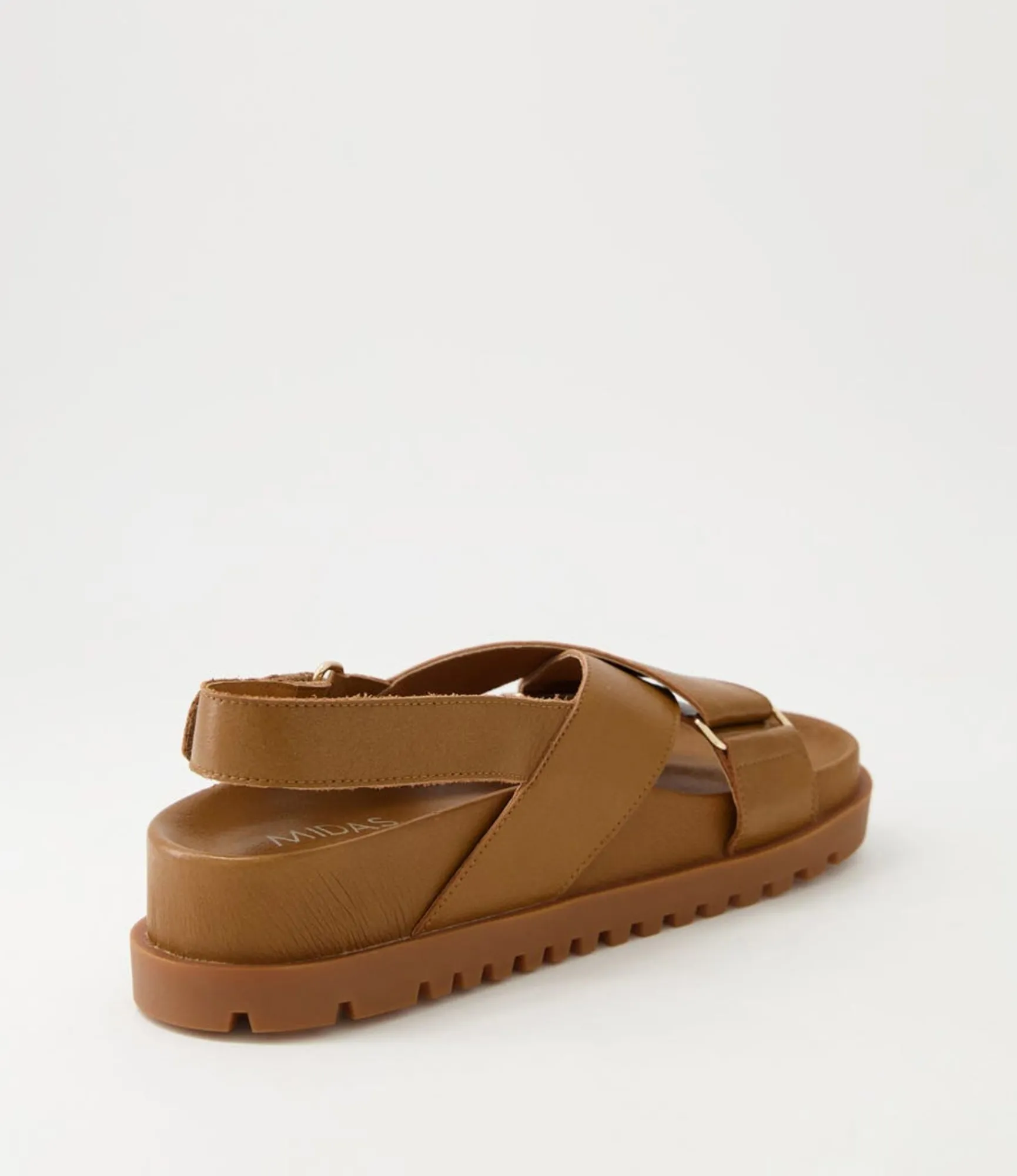 Shop Midas Shoes Umar Toffee Leather Sandals