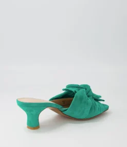 Best Sale Midas Shoes Umay Emerald Suede Slides