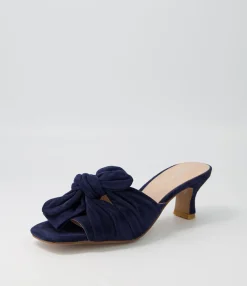 Cheap Midas Shoes Umay Navy Suede Slides