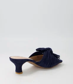 Cheap Midas Shoes Umay Navy Suede Slides