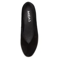 Store Midas Shoes Umer Black Suede Wedges