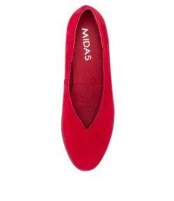 Fashion Midas Shoes Umer Red Suede Wedges